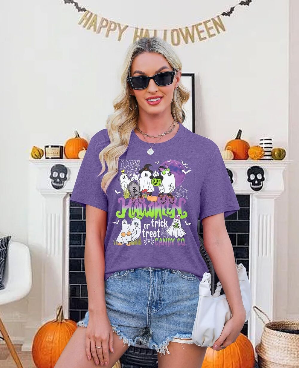 NWT Cute Ghost Graphic Tees Magical Halloween Shirts Short Sleeve Tops L